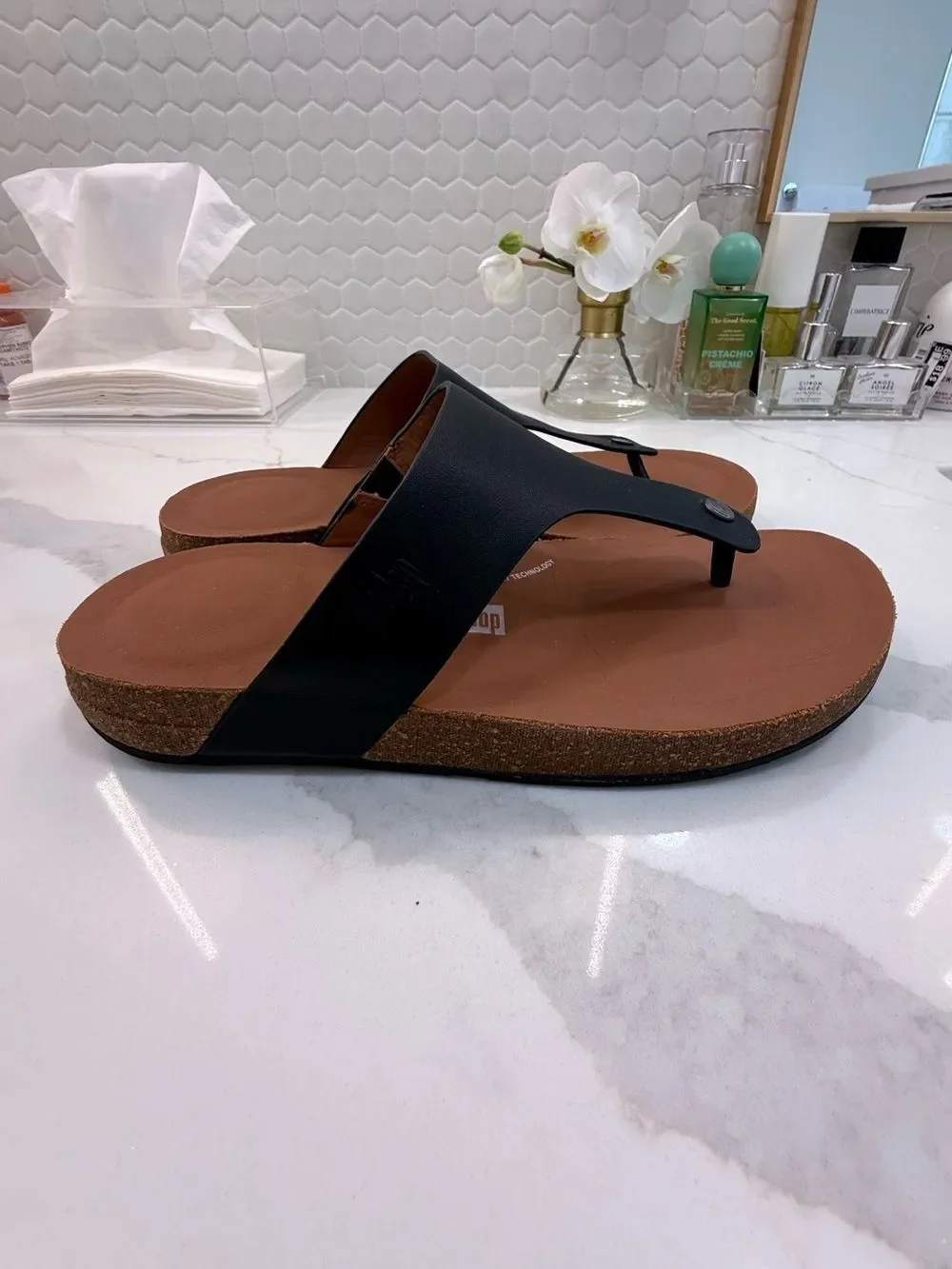 Fitflop iQushion Mens Leather Toe-Post Sandals